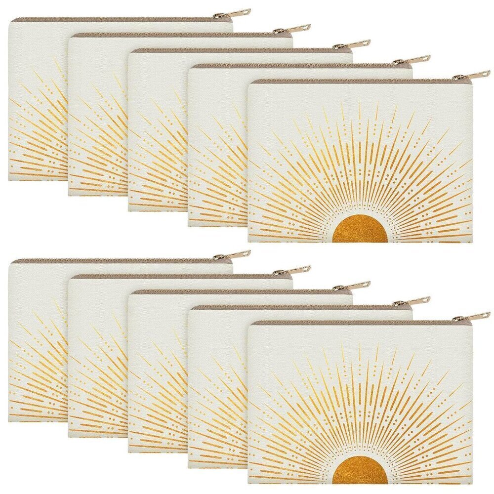 10 Pcs Sunshine Ray Makeup Bag Organizer Mother's Day Boho Cosmetic Bag Cute Mak